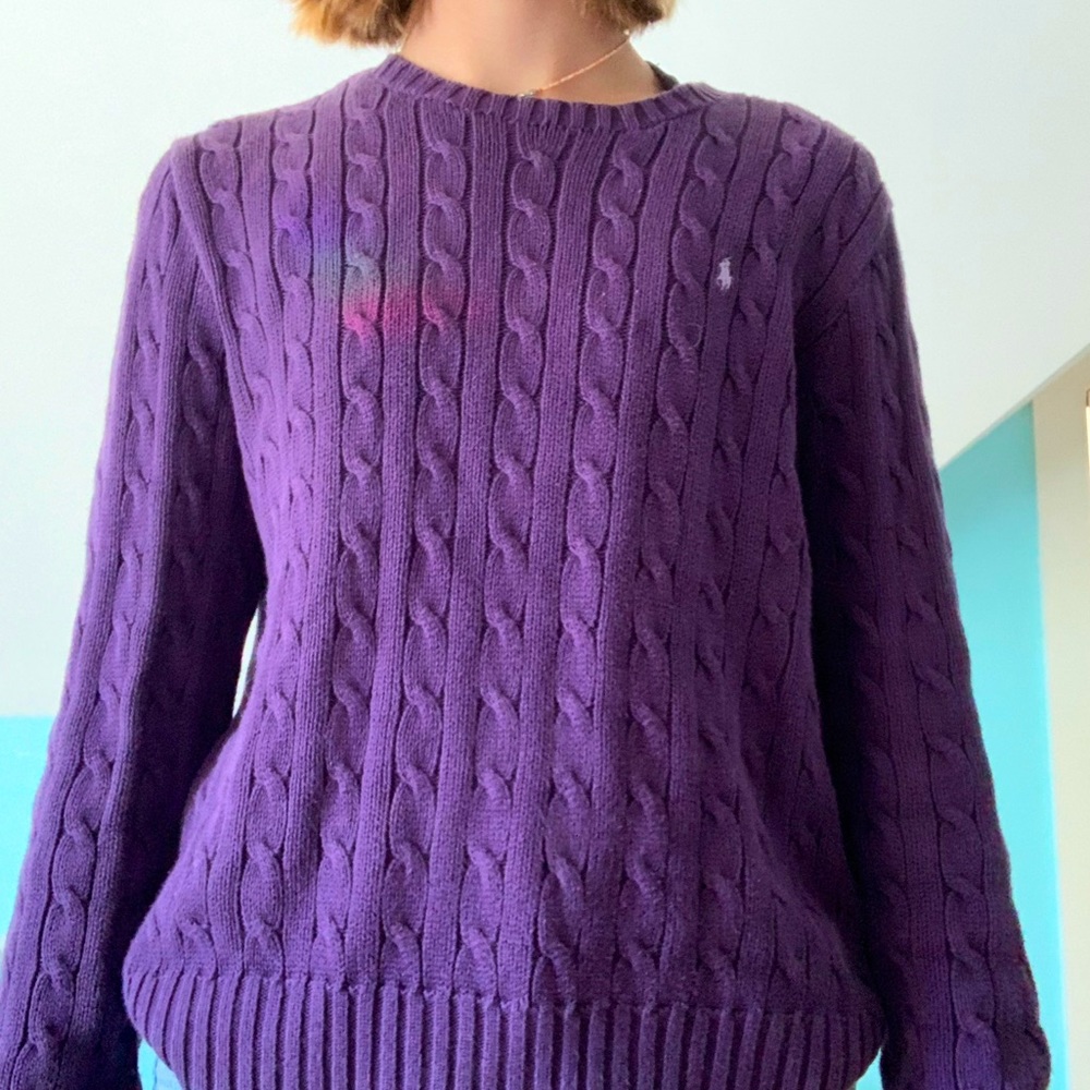 large cable knit ralph lauren sweater